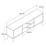 Hanah Home Soporte TV 1122 Bohemio Roble Macizo 138x42.6x29.5 cm Salón Mueble.